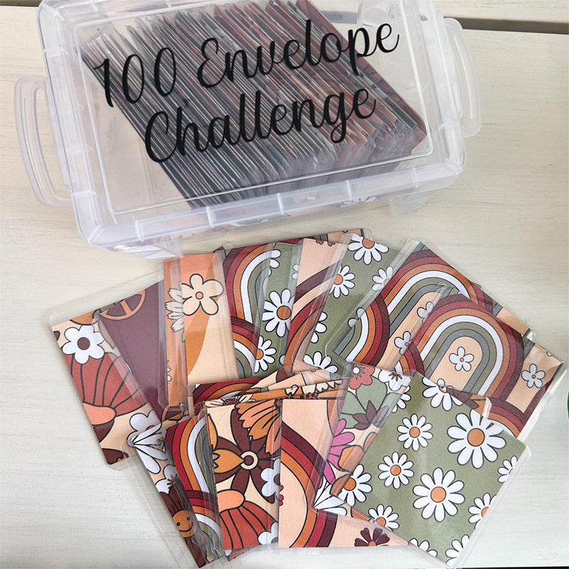 100 envelopes for the savings challenge and budgeting