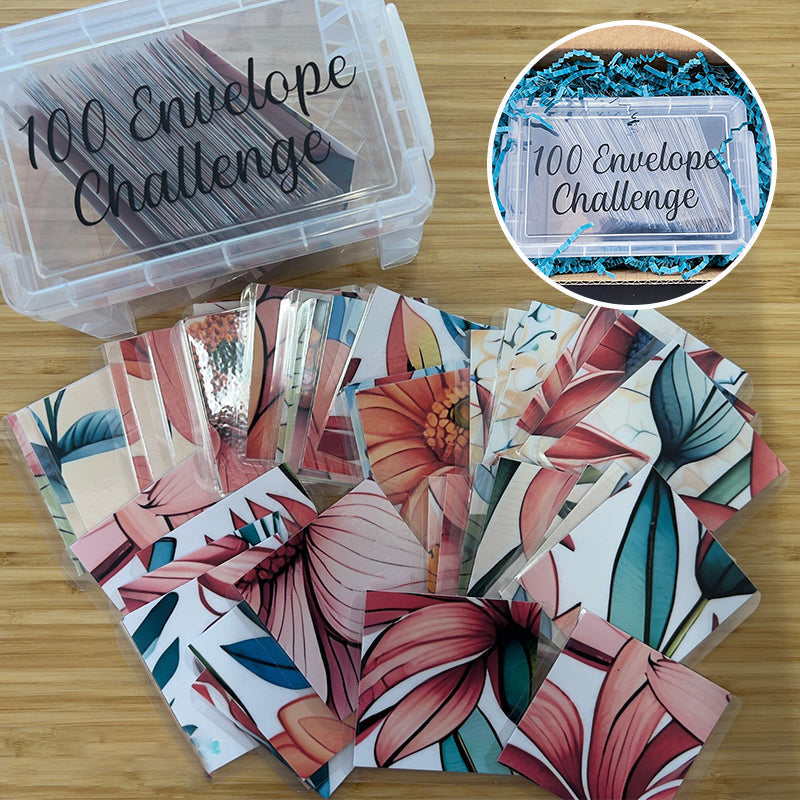 100 envelopes for the savings challenge and budgeting