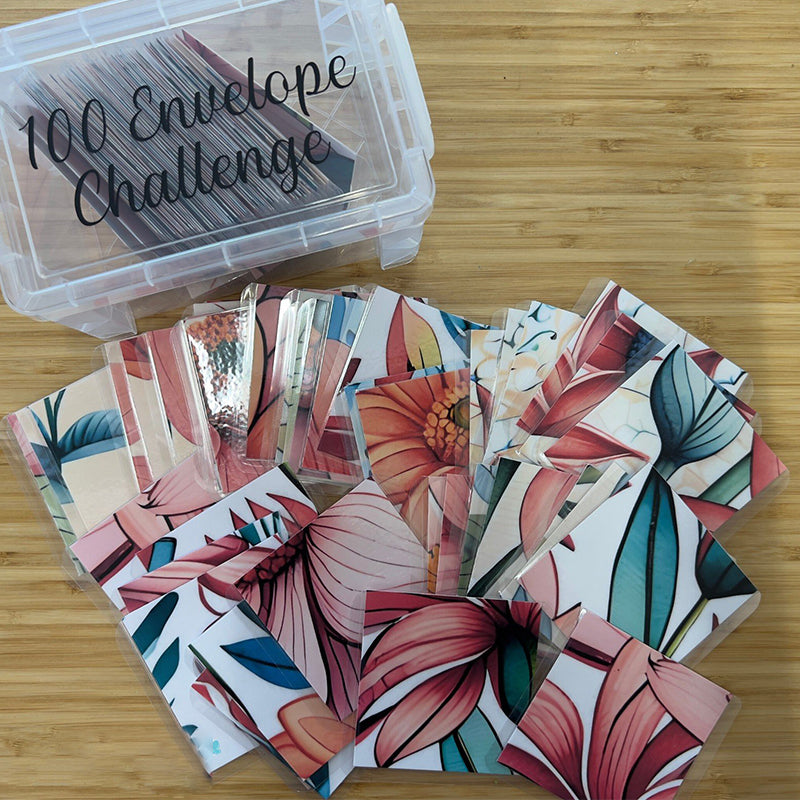 100 envelopes for the savings challenge and budgeting