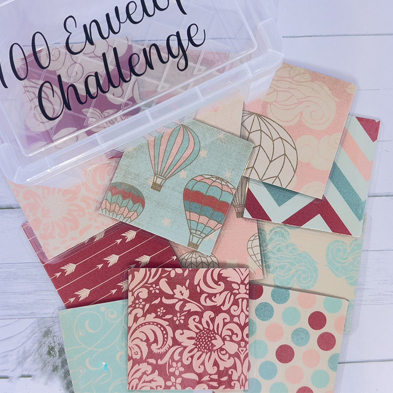 100 envelopes for the savings challenge and budgeting