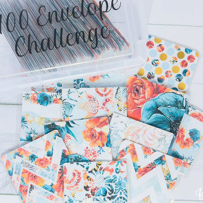 100 envelopes for the savings challenge and budgeting