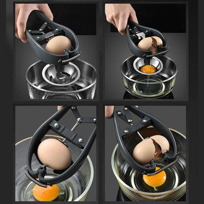 2-in-1 egg opener and egg separator in stainless steel