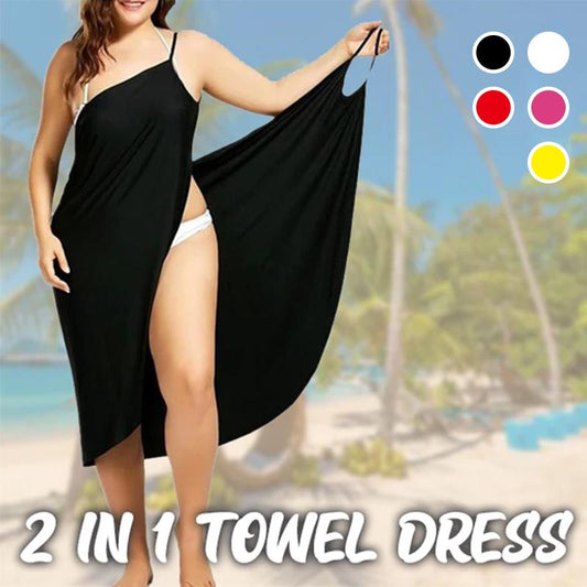 2-in-1 towel dress with v-neck - style &amp; comfort