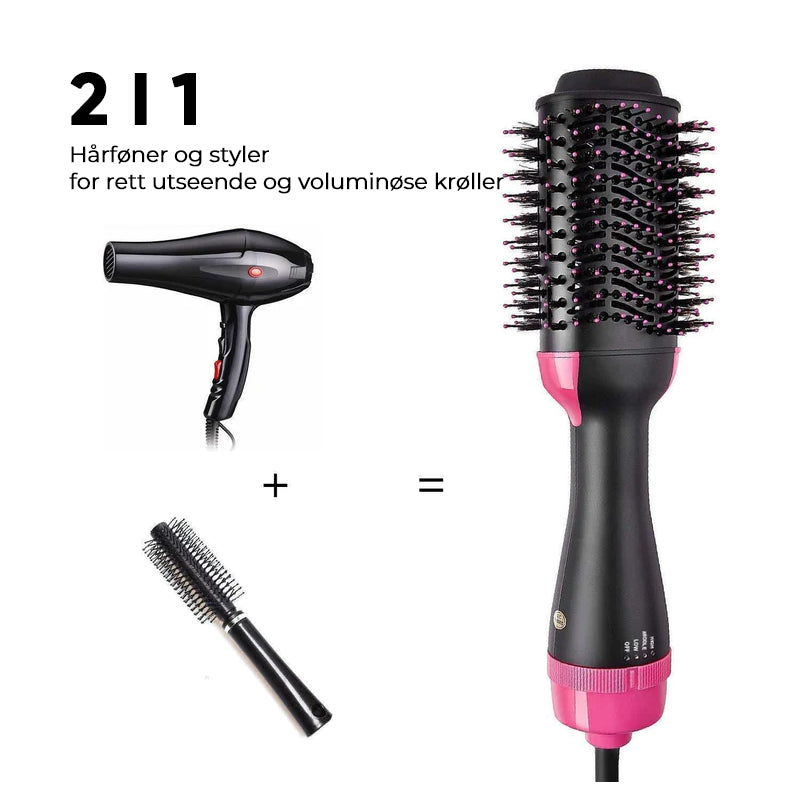 2-in-1 hair dryer and styler for salon style at home