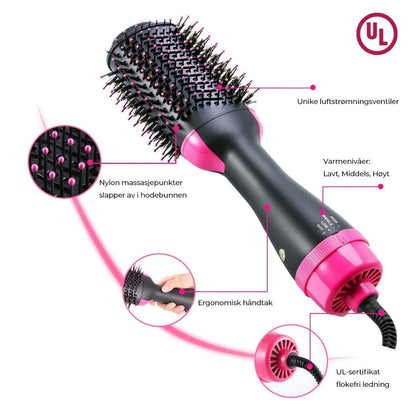 2-in-1 hair dryer and styler for salon style at home