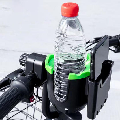 2-in-1 cup holder and phone holder for pushchair and bicycle