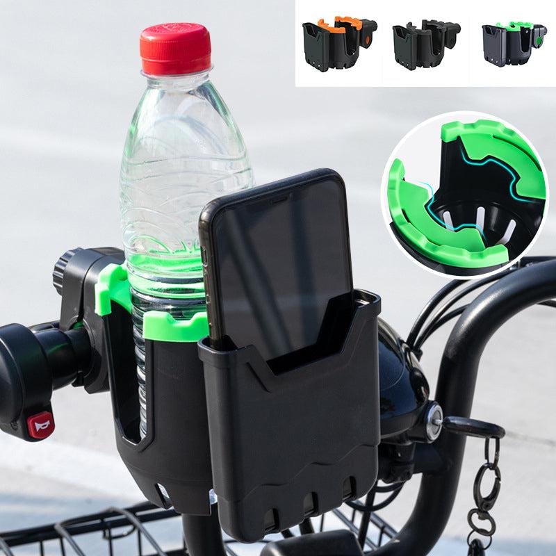 2-in-1 cup holder and phone holder for pushchair and bicycle