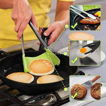 2 in 1 spatula and tongs - multifunctional kitchen utensil