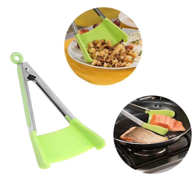 2 in 1 spatula and tongs - multifunctional kitchen utensil