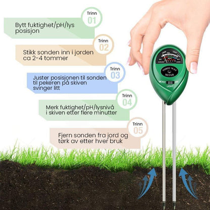 3-in-1 soil test kit - moisture, ph, light intensity