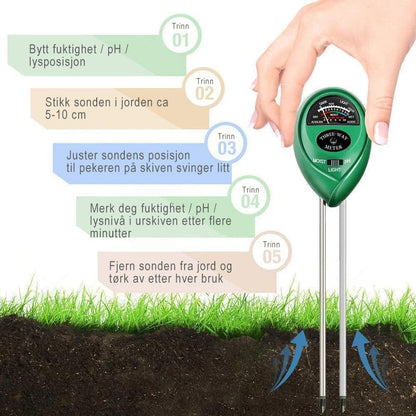 3-in-1 soil tester set with moisture measurement