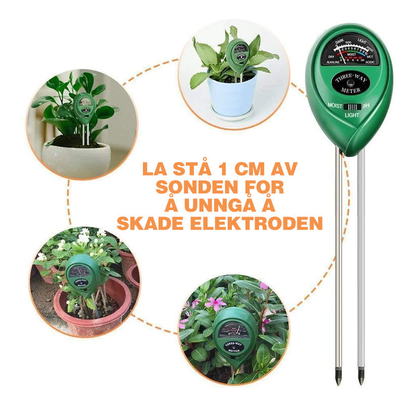 3-in-1 soil tester set with moisture measurement