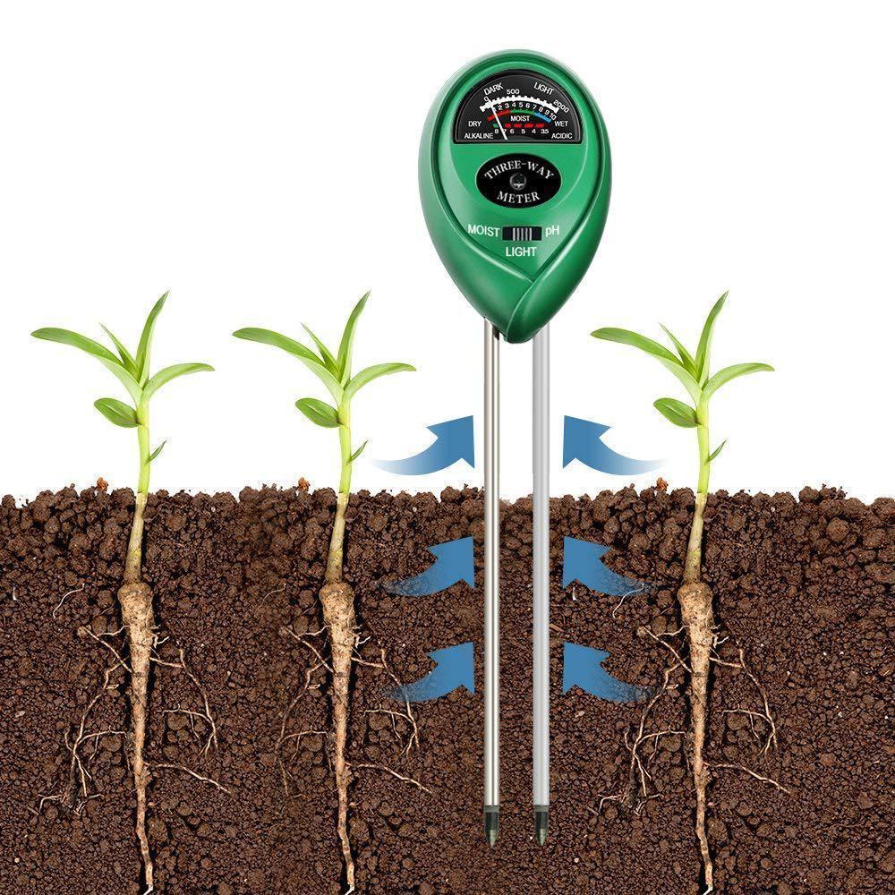 3-in-1 soil tester set with moisture measurement