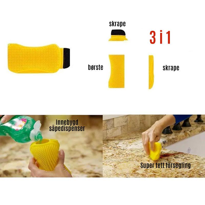 3-in-1 silicone cleaning brush - makes cleaning easy