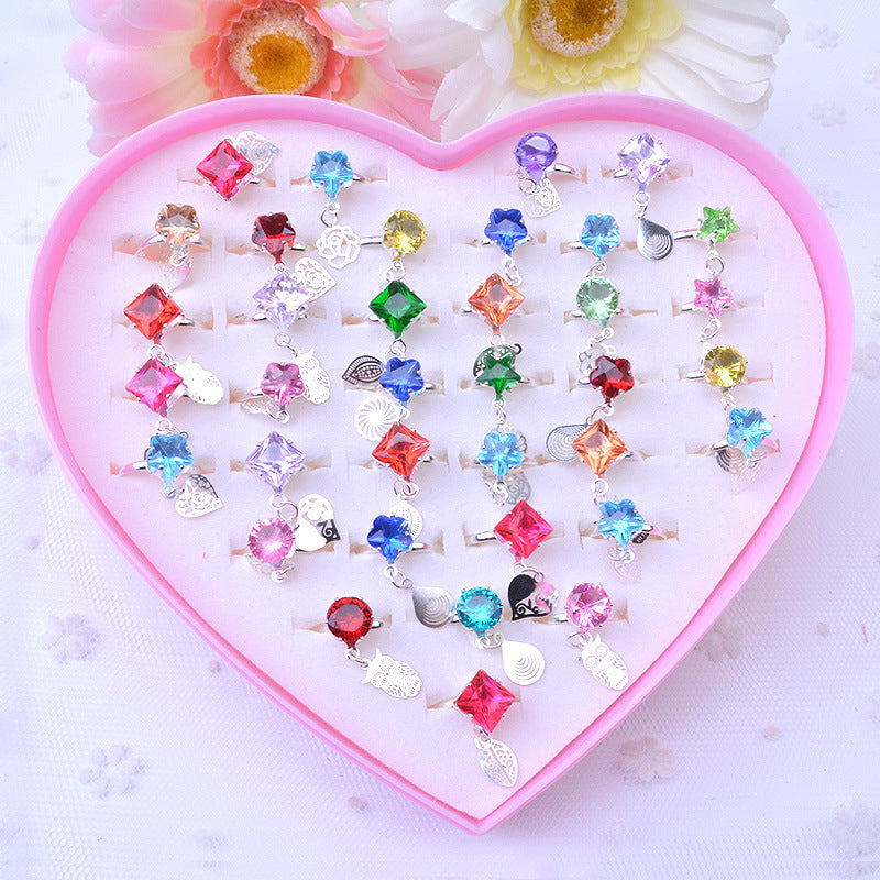 36 adjustable cute rings for girls