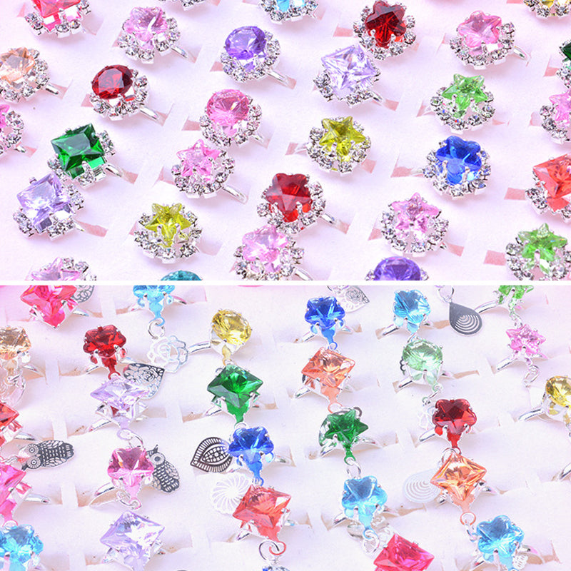 36 adjustable cute rings for girls