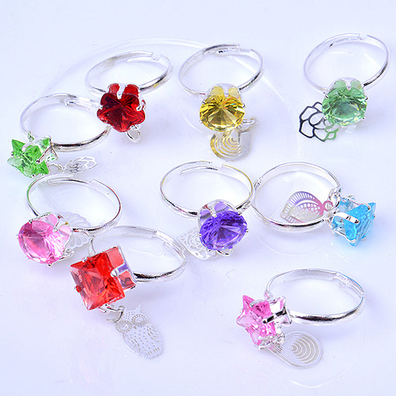 36 adjustable cute rings for girls