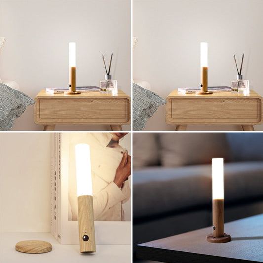 360° LED wall lamp in wood with touch and dimmer