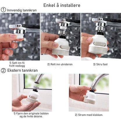 360° rotatable and water-saving faucet for kitchen and bathroom