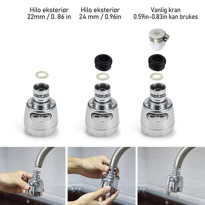 360° rotatable and water-saving faucet for kitchen and bathroom