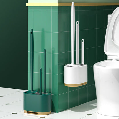 360° toilet care set with silicone bristles and ventilation