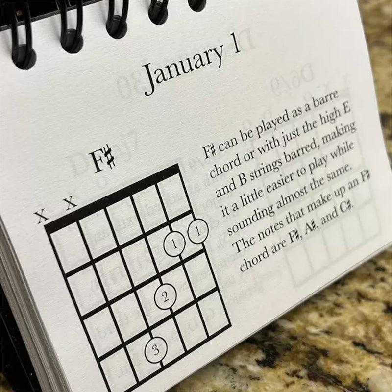 365-day guitar chord calendar - learn a new chord every day