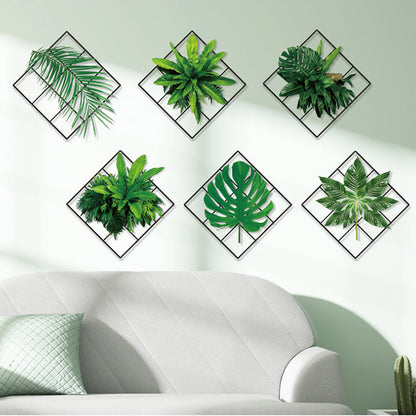 3d green plant wall sticker - nature decors