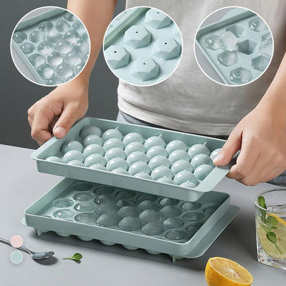 3d ice cube mold for kitchen - blue and pink