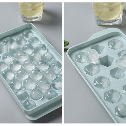 3d ice cube mold for kitchen - blue and pink