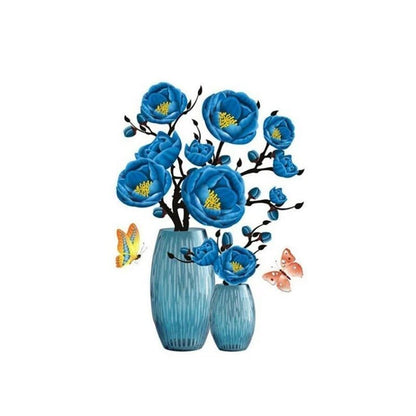 3d stickers with plant vase for home decoration