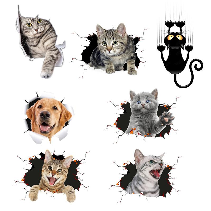 3d creative car stickers - cat &amp; dog