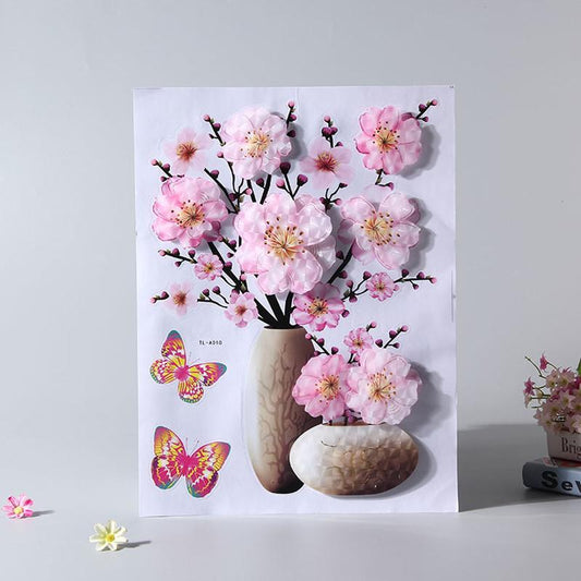 3d self-adhesive vase stickers for wall decor