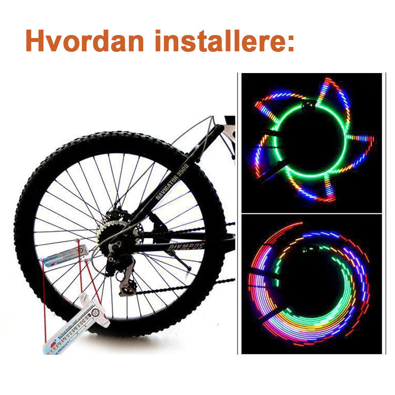 3d bicycle spokes LED lights - stylish and safe