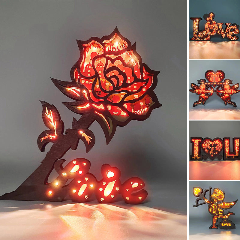 3d wood carving craft - night light and decor