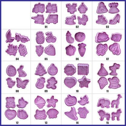 4-part stamp mold for cookies and biscuits