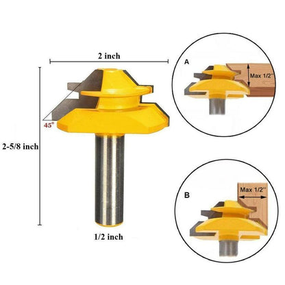 45° miter bits for strong wood joints