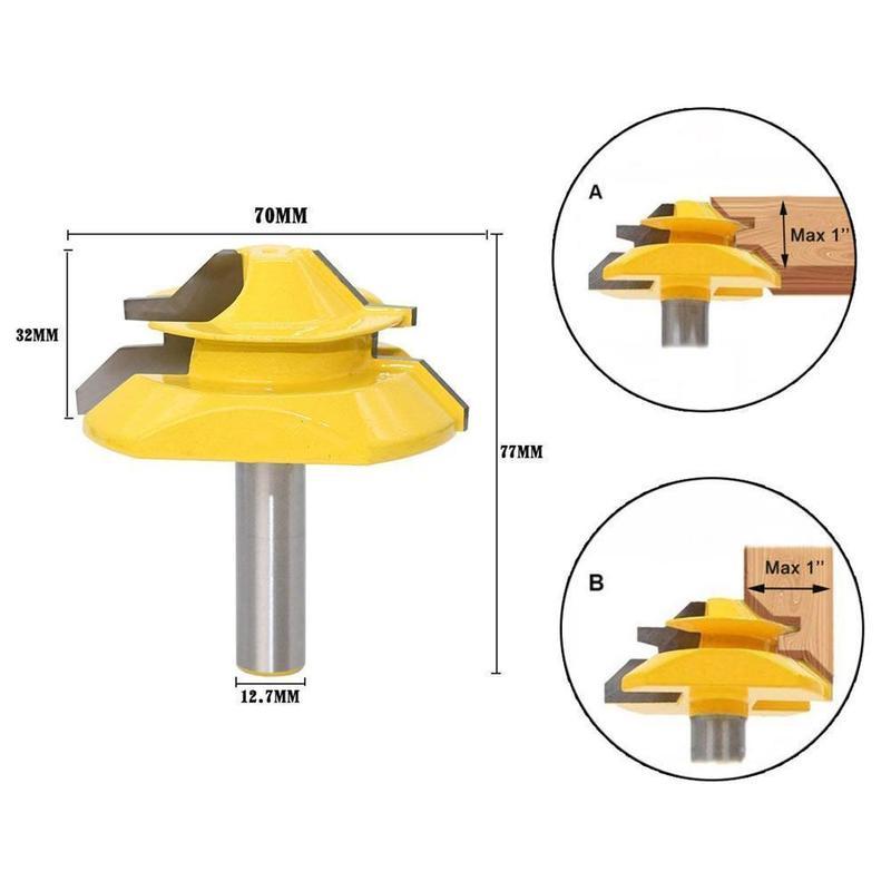 45° miter bits for strong wood joints