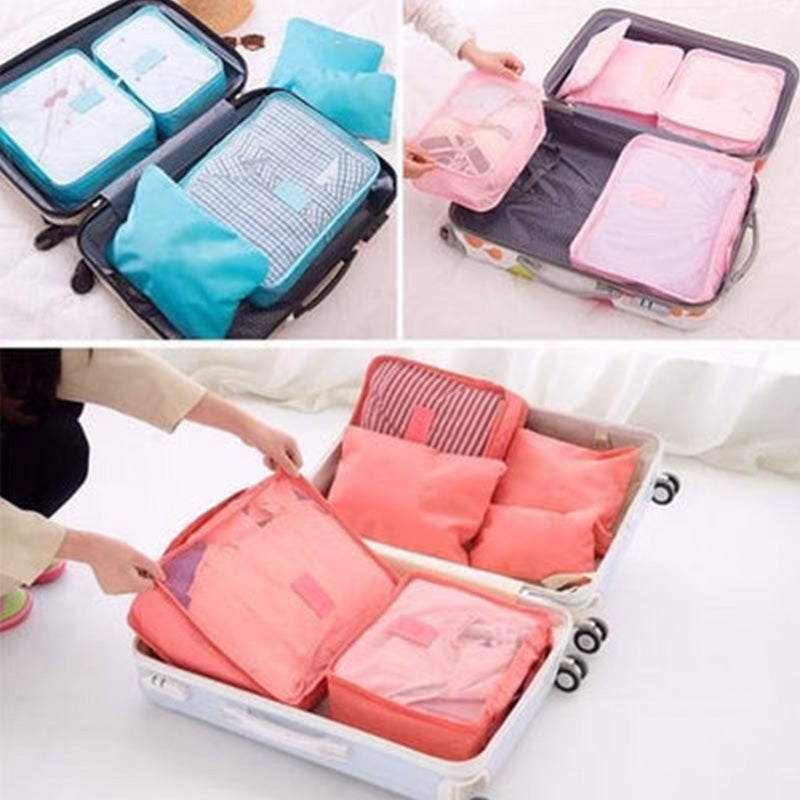 6-piece set for organized luggage