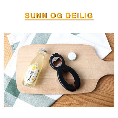 6-in-1 multifunctional bottle opener - easily open jars &amp; bottles