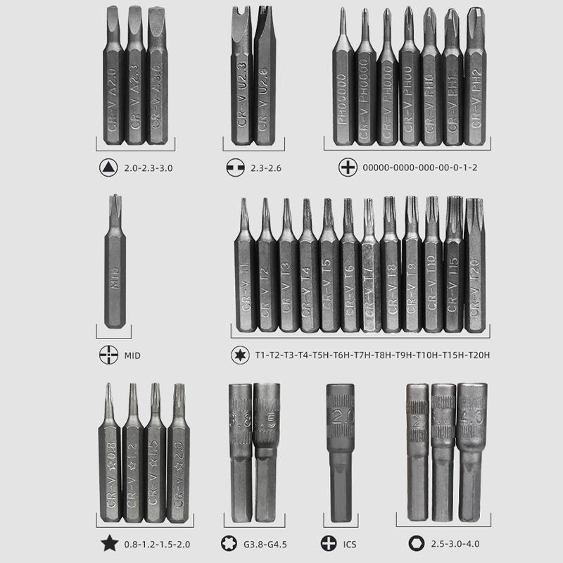 63 in 1 precision screwdriver set - tool accessory