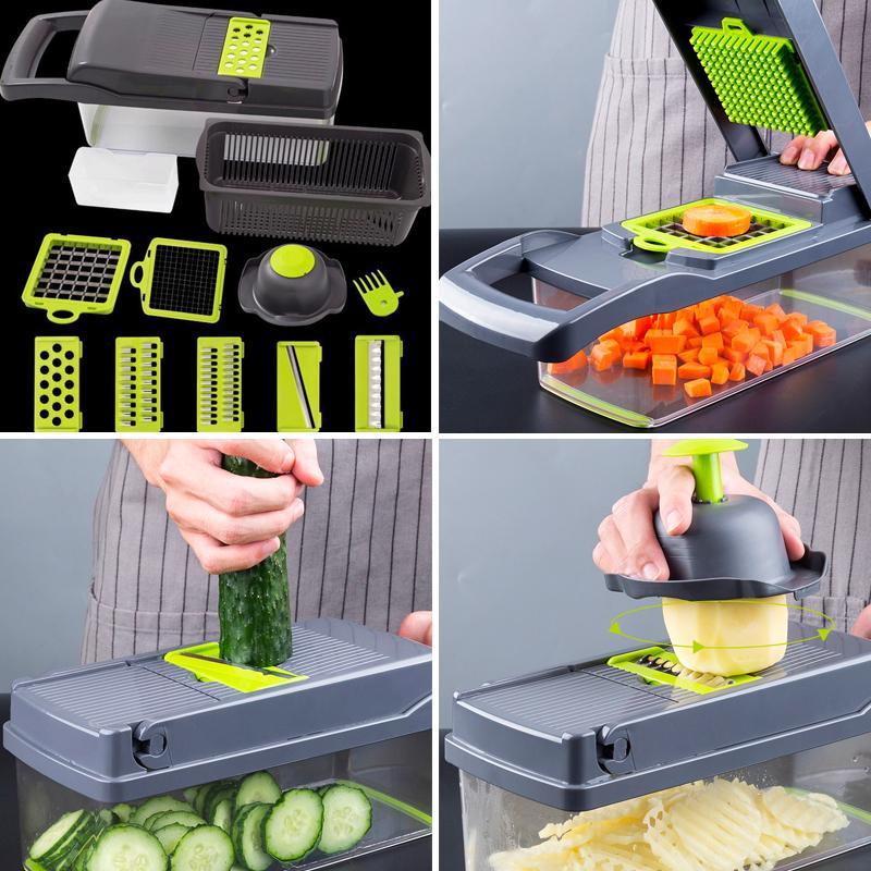 7-in-1 food chopper and grater for vegetables and fruit