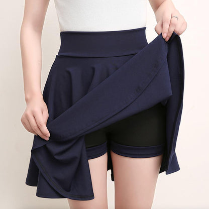 A-line shorts-skirt with elastic waist