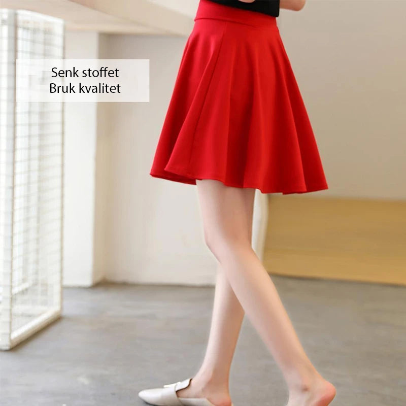 A-line shorts-skirt with elastic waist