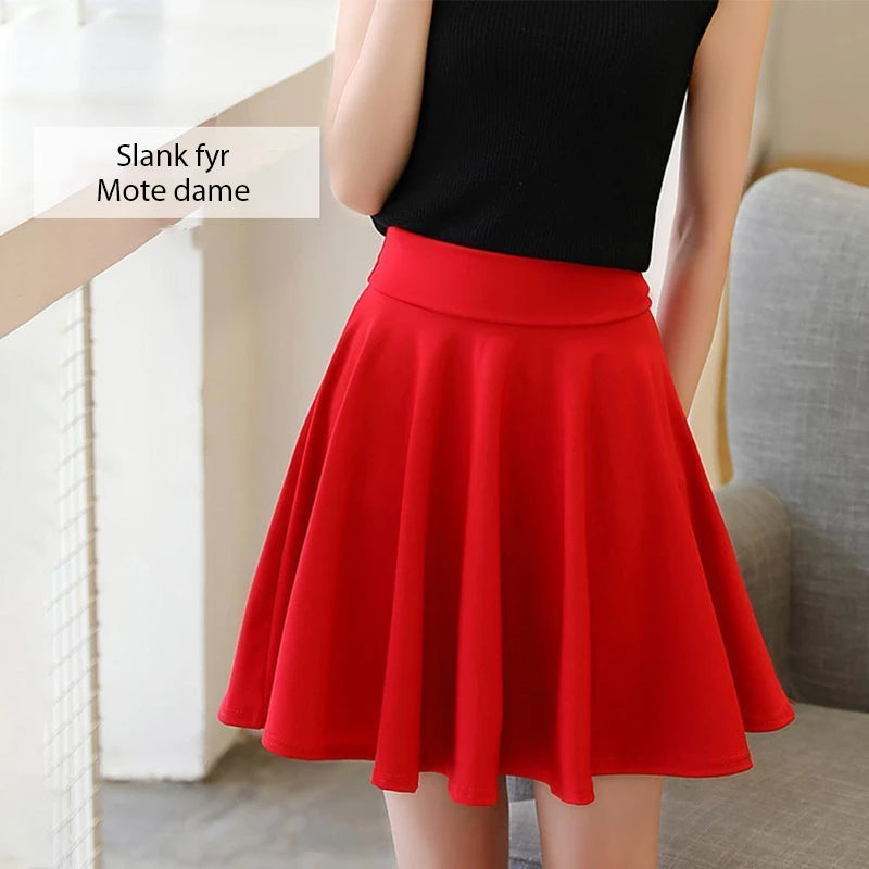 A-line shorts-skirt with elastic waist