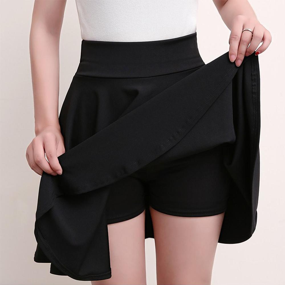 A-line shorts-skirt with elastic waist