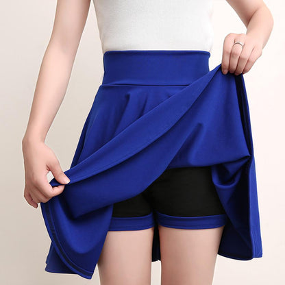 A-line shorts-skirt with elastic waist