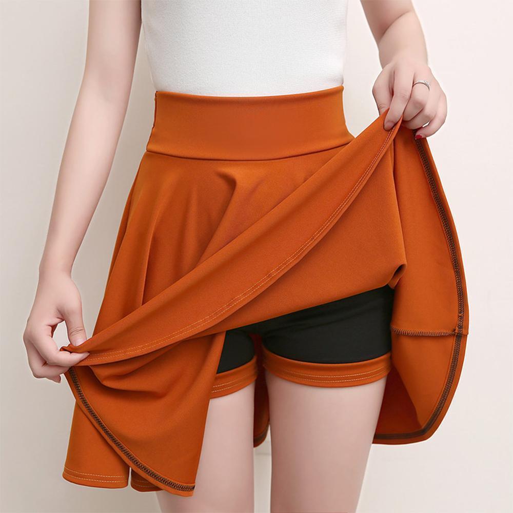 A-line shorts-skirt with elastic waist