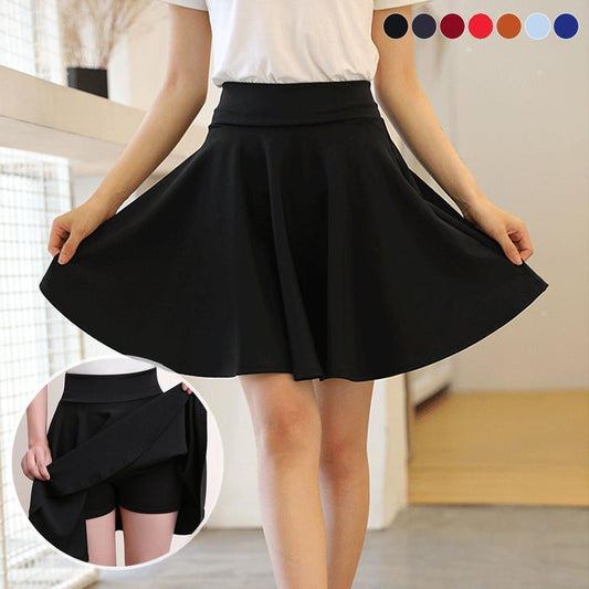 A-line shorts-skirt with elastic waist