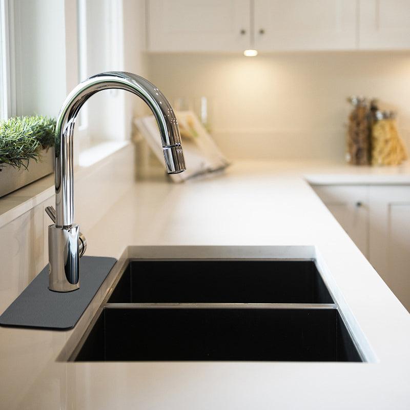 Absorbent mat for faucet - water splash protection