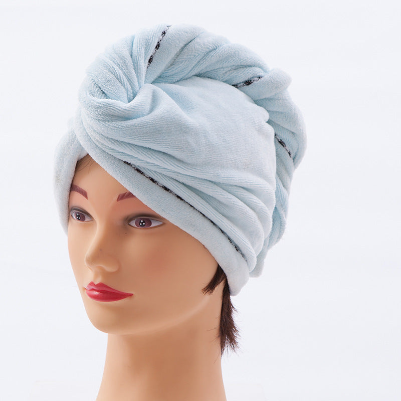 Absorbent dry hair cap in microfibre - several colours